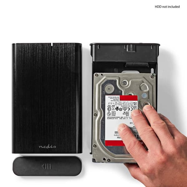Nedis Hårddiskhölje | 3.5 " | USB 3.1 Gen1 | USB Type-A / USB Type-C™ | Anteckningsbok / PC | Aluminium