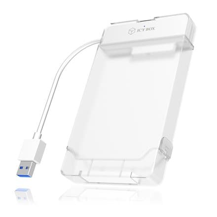 Raidsonic | ICY BOX | Adapter cable with protective a cover for 2.5" SATA hard disks to USB 3.0, blue Access LED | SATA | USB 3.0 | 2.5" Hvid
