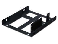 Ramka montażowa/Adapter SSD/HDD 2x 2.5" do 3.5" (ATA, SATA, SSD) metalowa ,zestaw, czarna