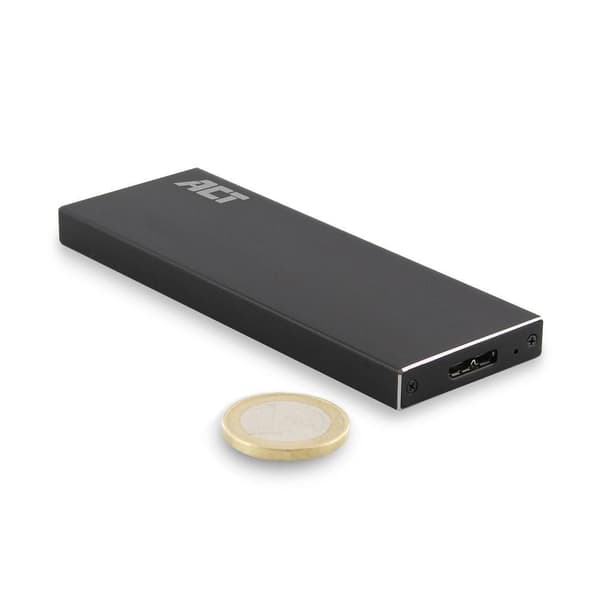 Enclosure /HDD-RACK/ ACT AC1600, M.2 SSD, USB 3.2 Gen1, Black Svart