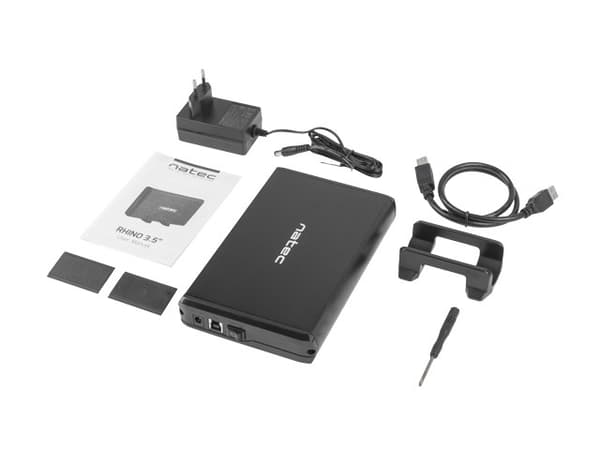 Natec Rhino SATA 3.5-inch USB 3.0 External Drive Enclosure Aluminum