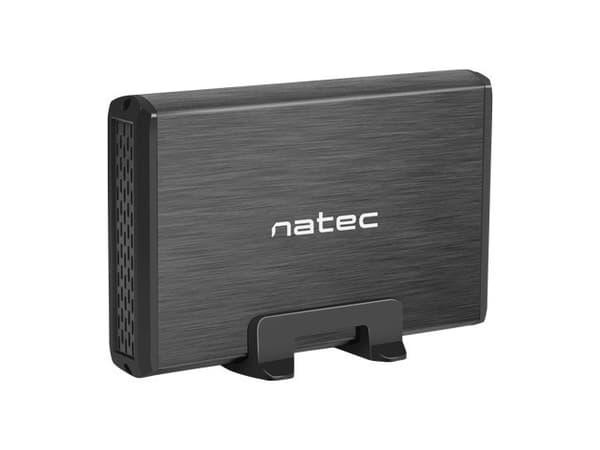 Natec Rhino SATA 3.5-inch USB 3.0 External Drive Enclosure Aluminum Sort