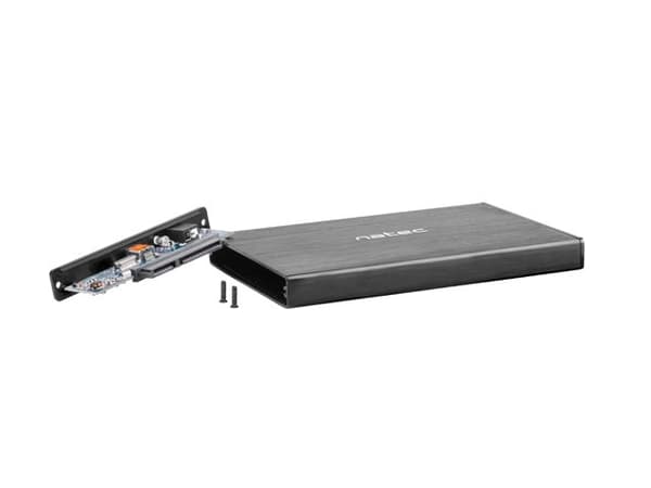 NATEC RHINO GO-hölje USB 3.0 för 2,5'' SATA HDD/SSD, svart aluminium