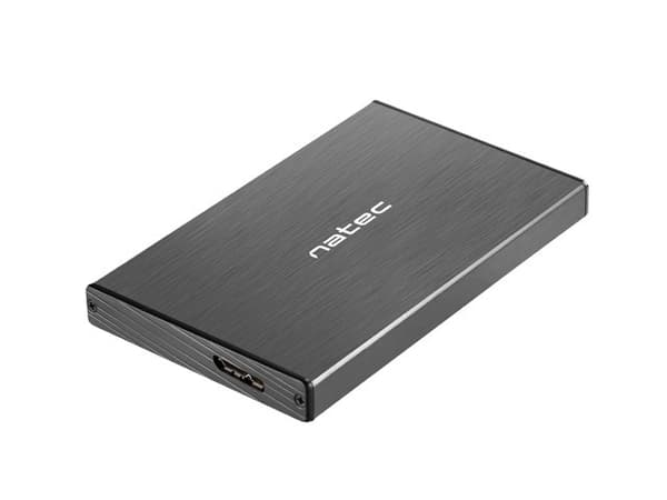 NATEC RHINO GO-hölje USB 3.0 för 2,5'' SATA HDD/SSD, svart aluminium