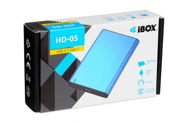 iBox HD-05 HDD/SSD kabinet Blå 2,5"