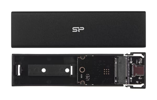 SILICON POWER PD60 -kotelo USB-C-kotelo M.2 PCIe NVMe SSD / M.2 SATA SSD (SP000HSPSDPD60CK) Musta