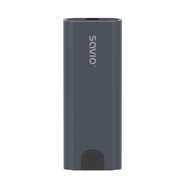Savio M.2 SSD NVMe eksternt drevkabinet, USB-C 3.1, AK-67, grå Grå