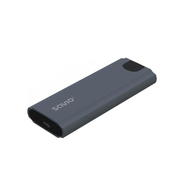 Savio M.2 SSD NVMe eksternt drevkabinet, USB-C 3.1, AK-67, grå
