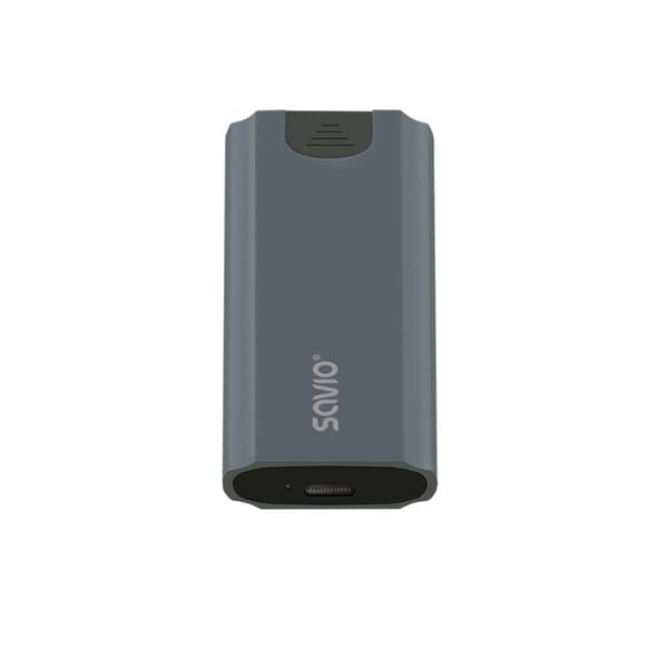 Savio M.2 SSD NVMe eksternt drevkabinet, USB-C 3.1, AK-67, grå