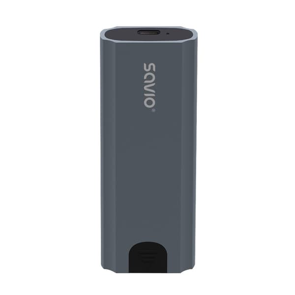 Savio M.2 SSD NVMe eksternt drevkabinet, USB-C 3.1, AK-67, grå