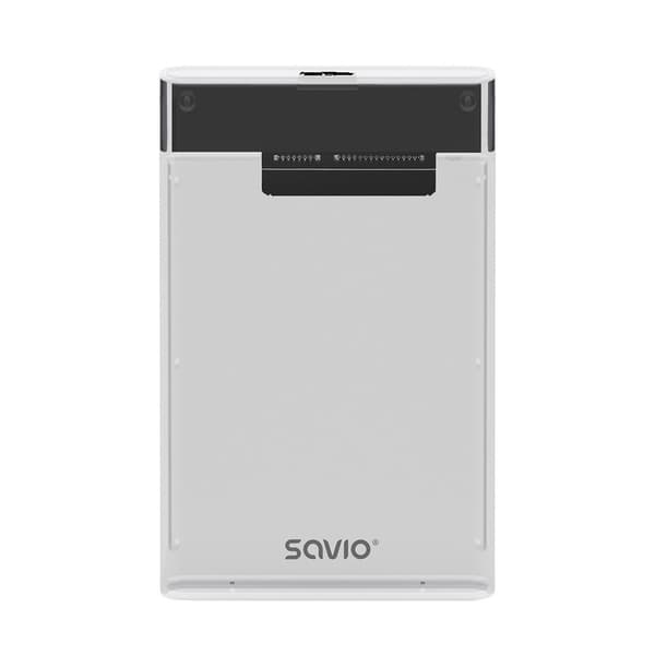 Savio 2,5" ekstern HDD/SSD-kabinet, USB 3.0, gennemsigtig, AK-66 Sort, Transparent