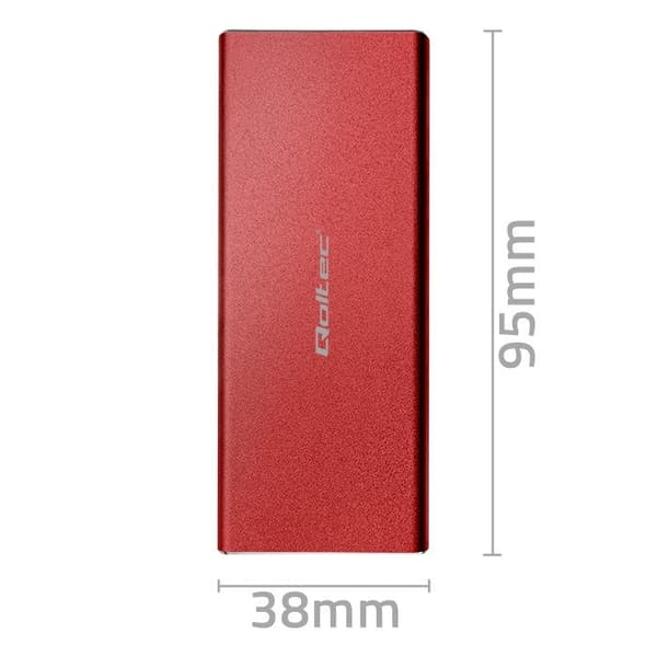 Qoltec 51831 kabinet | M.2 SSD-drev | SATA | NGFF| USB 3.0 | Super hastighed 5 Gb/s | 2TB | Ed