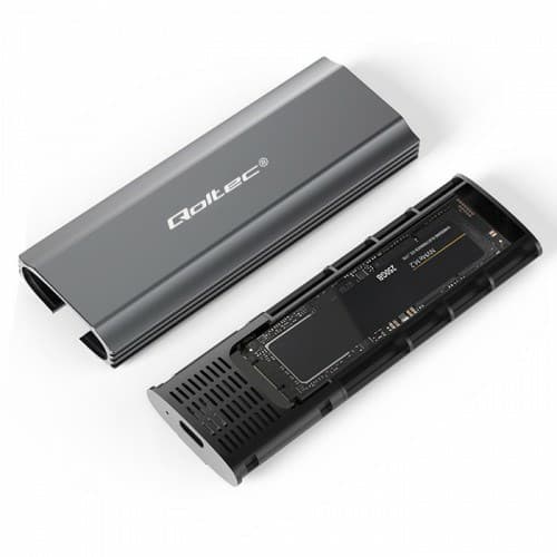 Qoltec 52271 -tallennuslevykotelo SSD-kotelo harmaa M.2