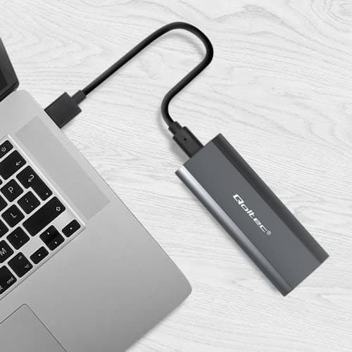 Qoltec 52271 -tallennuslevykotelo SSD-kotelo harmaa M.2