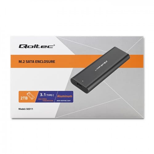 Qoltec 50311 lagringsenhetschassi SSD-chassi Svart M.2