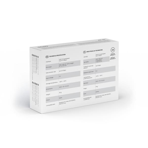 Savio 2,5" extern hårddisk/SSD-kabinett, USB 3.0, AK-65