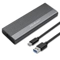 Miniatyrbillede 1 af 5: Qoltec 52267-kabinet | SSD M.2-drev | SATA | NGFF | USB-C | Superhurtig | 2 TB | Grå