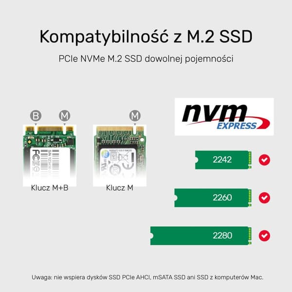 UNITEK S1206A SolidForce USB-C - PCIe/NVMe M.2 SSD 10Gbps kaksoispaikkakotelo offline-kloonilla