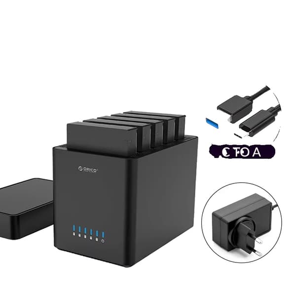 5 Bay Harddisk Enclosure, 90TB Kapacitet Support, USB3.0/Type-C Interface,Type-C EU stik