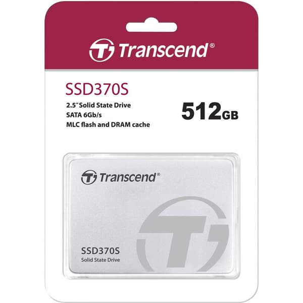 Transcend SSD370S 512 GB SSD-Hårddisk 2.5 SATA 6 Gb/s Box TS512GSSD370S