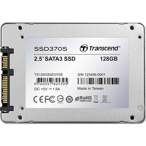 Transcend SSD370S 128 GB SSD-Hårddisk 2.5 SATA 6 Gb/s Box TS128GSSD370S