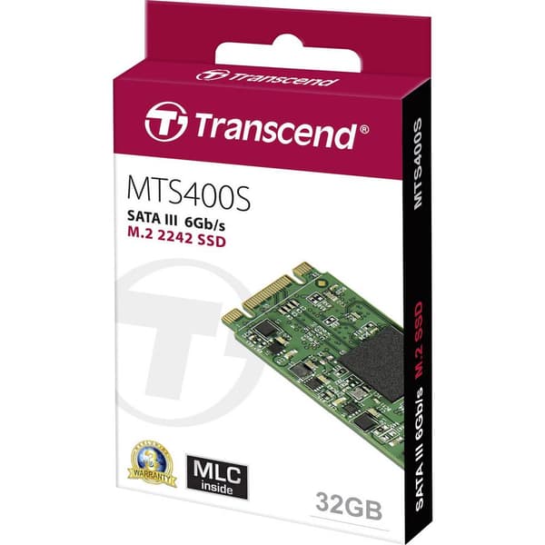 Transcend 400S 32 GB Intern SATA M.2 SSD 2242 M.2 SATA 6 Gb/s Box TS32GMTS400S
