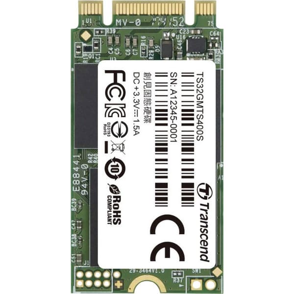 Transcend 400S 32 GB Intern SATA M.2 SSD 2242 M.2 SATA 6 Gb/s Box TS32GMTS400S