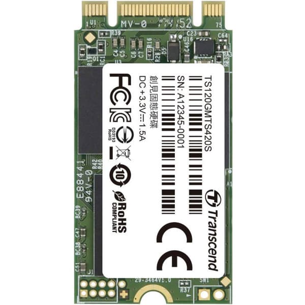 Transcend 420S 120 GB Intern SATA M.2 SSD 2242 M.2 SATA 6 Gb/s Box TS120GMTS420S