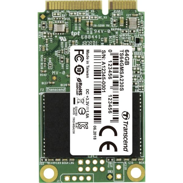 Transcend MSA230S 64 GB SSD-hårddisk mSATA mSATA Box TS64GMSA230S