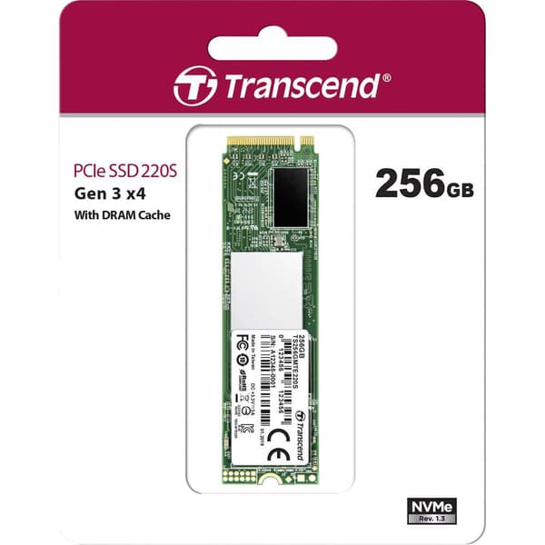 Transcend 220S 256 GB Intern NVMe/PCIe M.2 SSD M.2NVMe PCLe 3.0 x4 Box TS256GMTE220S