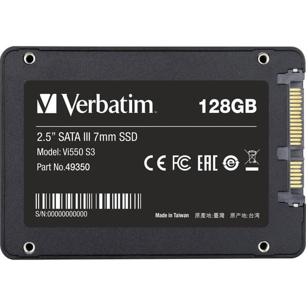 Verbatim VI550 S3 128 GB SSD-Hårddisk 2.5 SATA 6 Gb/s Box 49350