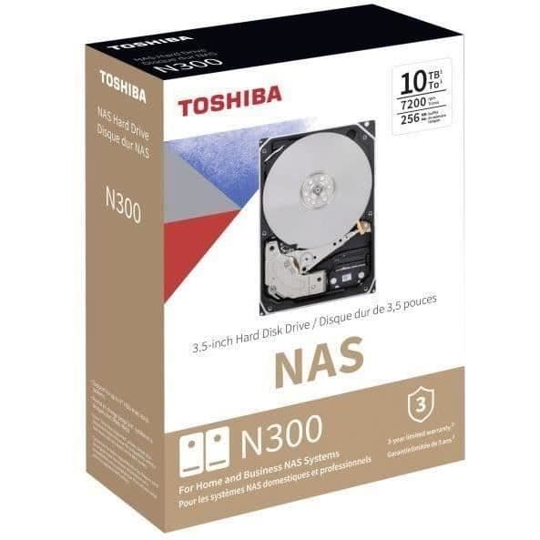 TOSHIBA - Intern hårddisk - N300 - 10TB - 7.200 rpm - 3.5 (HDWG11AEZSTA)