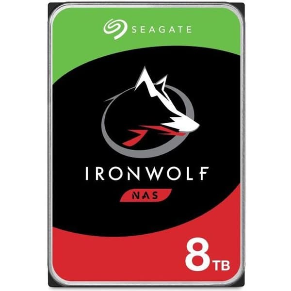 SEAGATE IronWolf ST8000VN004 hårddisk - 3,5 intern - 8 TB - SATA (SATA / 600) - 7200 rpm - Buffert 256 MB