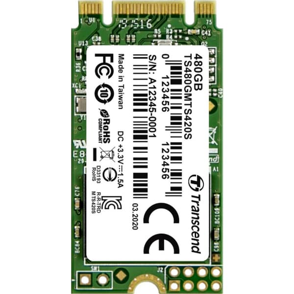Transcend 420S 480 GB Intern SATA M.2 SSD 2242 M.2 SATA 6 Gb/s Box TS480GMTS420S