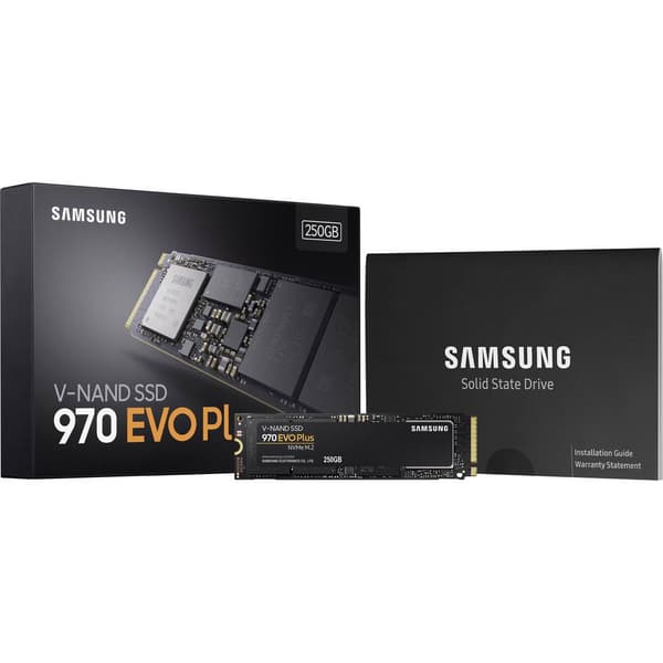 Samsung 970 EVO Plus 250 GB Intern NVMe/PCIe M.2 SSD M.2NVMe PCLe 3.0 x4 Box MZ-V7S250BW