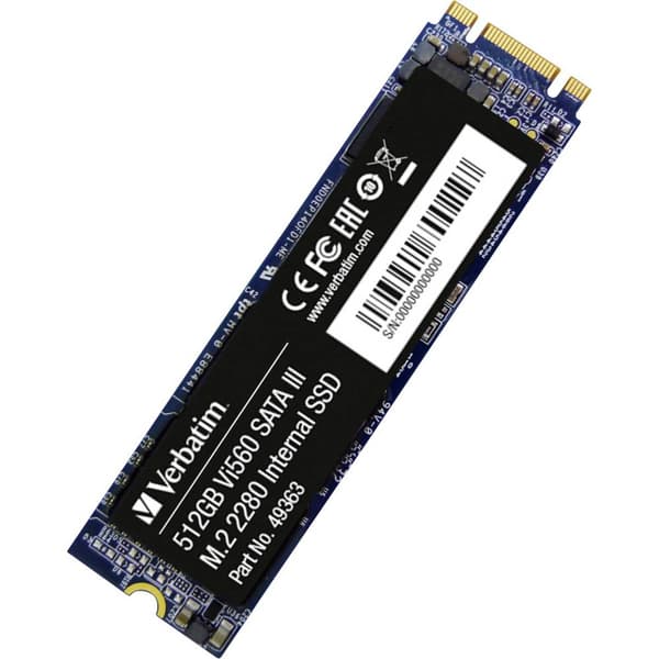 Verbatim Vi560 512 GB SSD-hårddisk SATA M.2 2280 M.2 SATA 6 Gb/s Box 49363