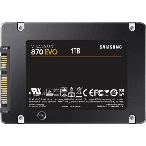 Samsung 870 EVO 1 TB SSD-Hårddisk 2.5 SATA 6 Gb/s Box MZ-77E1T0B/EU