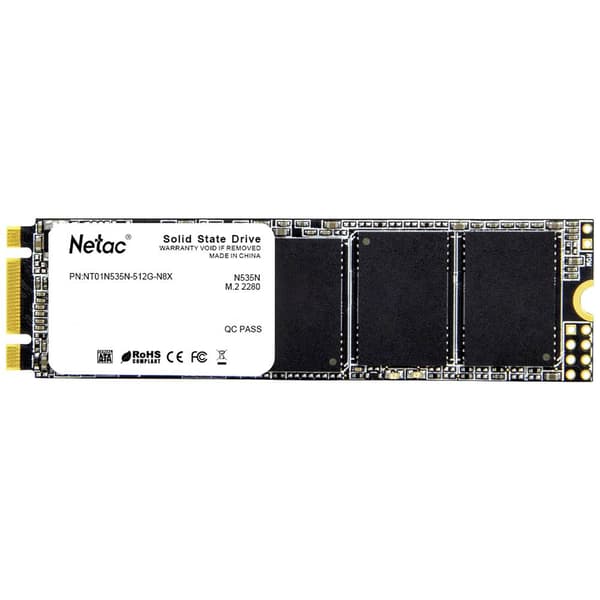 Netac Technology 512 GB SSD-hårddisk SATA M.2 2280 SATA 6 Gb/s Box NT01N535N-512G-N8X