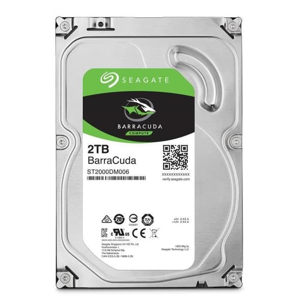 Seagate BarraCuda 2 TB 3,5" intern hårddisk - SATA 6 Gb-s - 7200 RPM - 64 MB cache