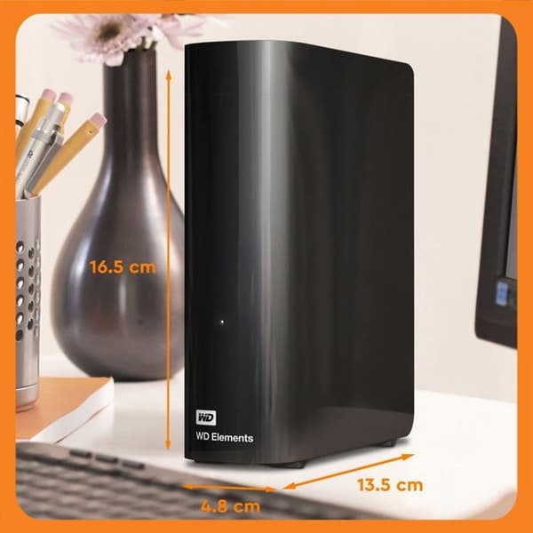 Extern hårddisk - WESTERN DIGITAL - WD Elements - 16 To - USB 3.0 - Svart
