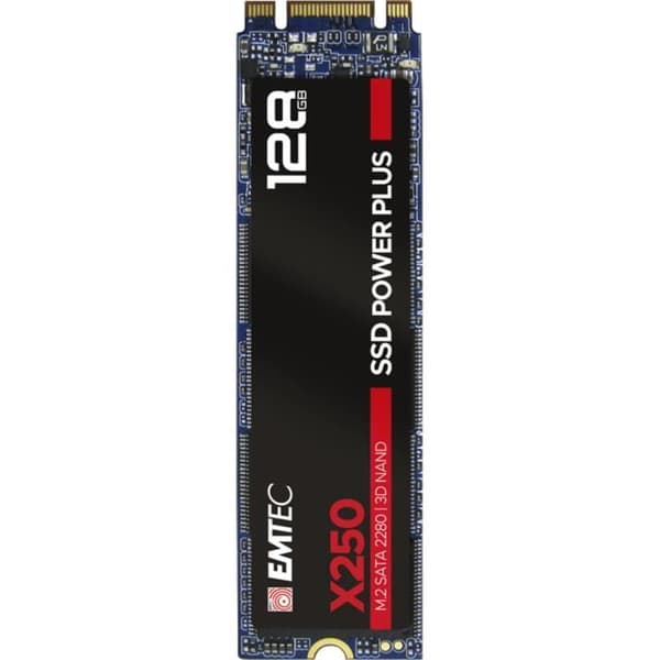 SSD Emtec X250 M.2 128 GB SATA III 3D NAND - EMTEC - ECSSD128GX250 - Stötsäker - TRIM - 3D NAND