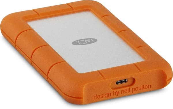 LACIE RUGGED 1TB USB-C USB3.0 Dråbe-, knusnings- og regnbestandig til terrænbrug orange