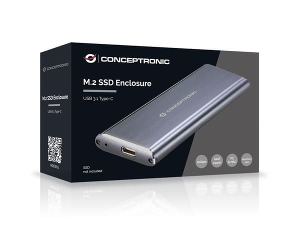 Conceptronic HDE01G lagerdrevkabinet M.2 SDD kabinet grå