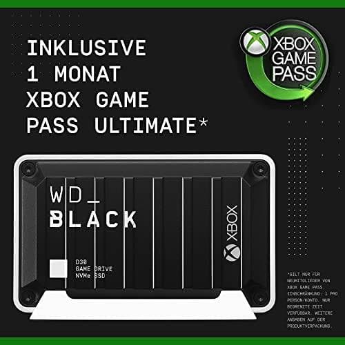 WD_BLACK D30 Xboxille WDBAMF0020BBW - SSD - 2 TB - ulkoinen (kannettava) - USB 3.0 (USB-C-liitin) - musta