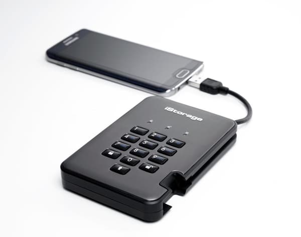 iStorage diskAshur Pro2 SSD - extern hårddisk - 1 TB - SSD - Sifferkod - Svart - Grafit