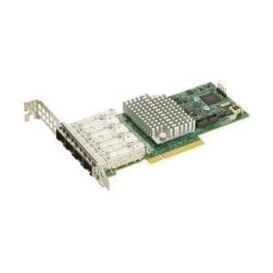Supermicro-tilläggskort AOC-STG-I4S - Nätverksadapter - PCIe 3.0 x8 Low-Profile - 10 Gigabit SFP+ x 4 Silver