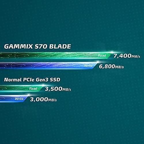 ADATA XPG GAMMIX S70 Blade 512GB Yhteensopiva PlayStation™ 5:n (AGAMMIXS70B-512G-CS) kanssa