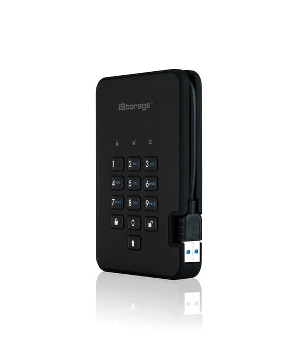 iStorage diskAshur2 SSD - extern hårddisk - 128 GB - SSD - Nummerkod - Svart
