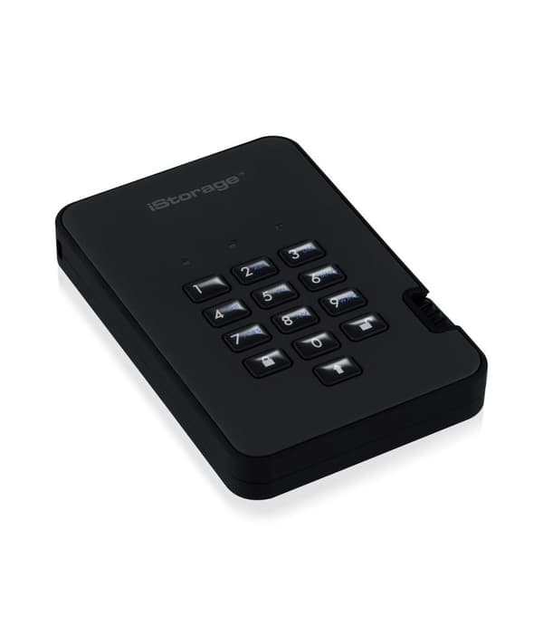 iStorage diskAshur2 SSD - extern hårddisk - 128 GB - SSD - Nummerkod - Svart