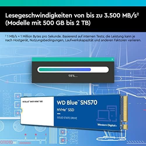 WD Blue SN570 NVMe SSD WDS200T3B0C - SSD - 2 TB - intern - M.2 2280 - PCI Express 3.0 x4 (NVMe)